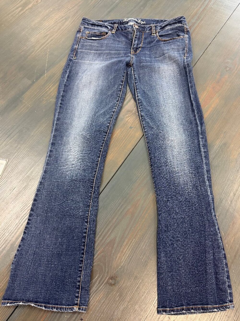 American Eagle Super Stretch Skinny Kick Blue Jeans Womens Size 12